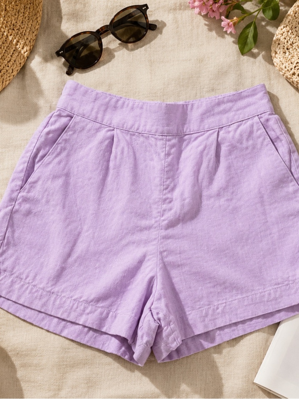 Abercrombie & Fitch Linen blend High-Waist Women's Shorts Size S